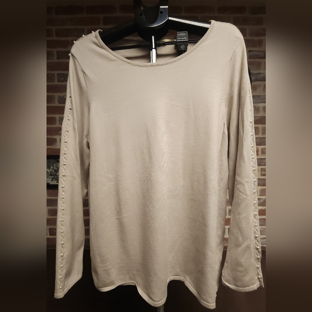Soft Surroundings Taupe Long Sleeve Top